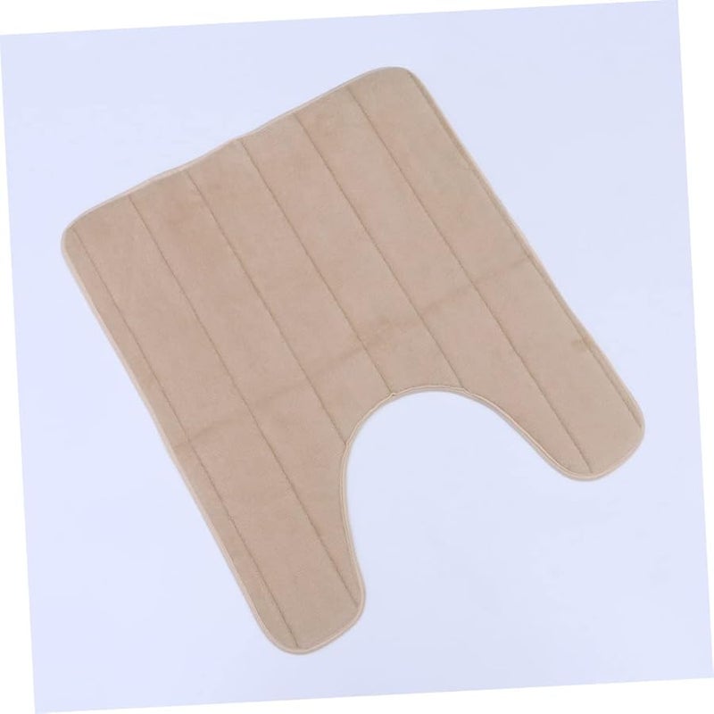 Light Brown Washable U Shaped Toilet Seat Cover Pad Portable Bathroom Mat - Image 5